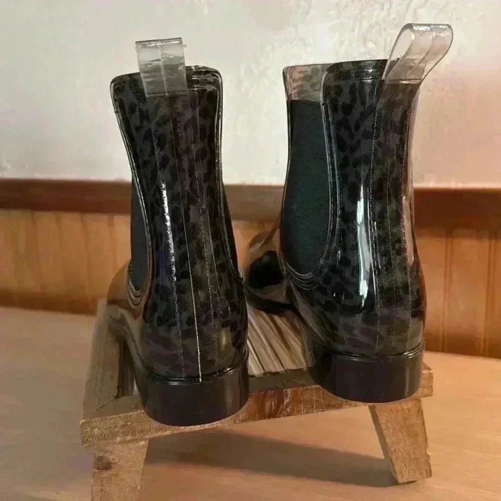 INC Raelynn Vinyl Ankle Rain Boots